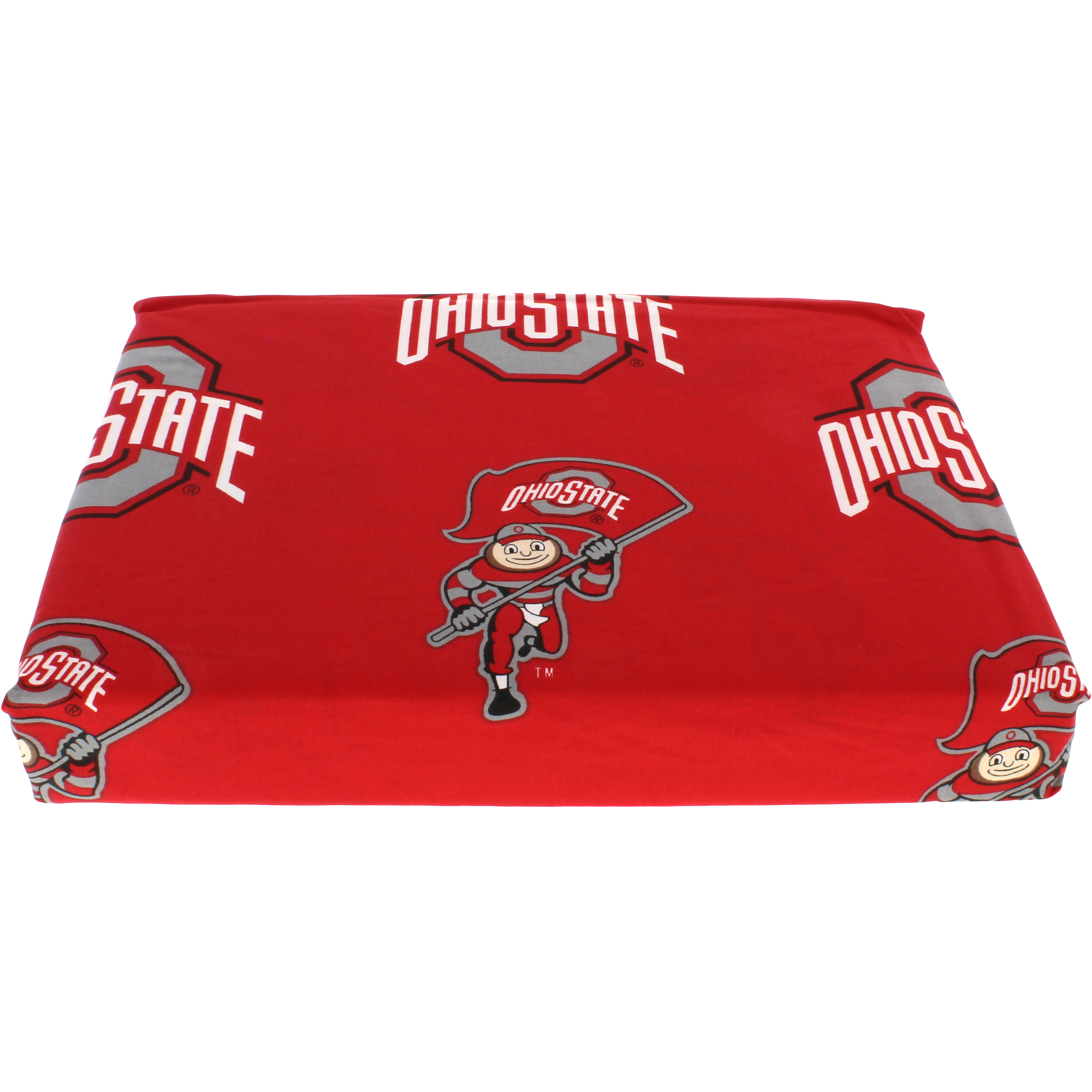 Ohio State Buckeyes 100% cotton, 3 piece sheet set - flat sheet, fitted sheet, 1 pillow case, Twin, Team Colors