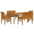 thumbnail image 2 of vidaXL 5 Piece Patio Dining Set with Cushions Solid Wood Acacia, 2 of 8