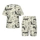 thumbnail image 1 of Balery Vintage Moon Fox Conjunto de Pijama Infantil de Manga Corta con Estampado – Ropa de Dormir de Algodón Suave-XX-Large, 1 of 6