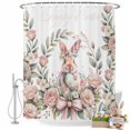 thumbnail image 2 of Shower Curtain for Bathroom Easter Bunny Garland Leaves Waterproof Bath Curtains Shower Curtains with Hooks,Country Rabbit Leaves Bathroom Curtain Privacy Drapes for Bathtubs Toilet 36x72in, 2 of 9