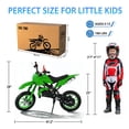 thumbnail image 5 of Fona Dirt Bike,a Gift for Kids Mini Bike with 6-12,49cc 2-Stroke within 25mph,Triple Safety,Green, 5 of 7