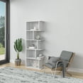 thumbnail image 3 of Ada Home Decor Furniture Multiple Tier Open Shelf White Bayside Modern Bookcase, 3 of 7