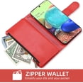 thumbnail image 4 of Compatible with Samsung Galaxy A71 5G Wallet Case and Tempered Glass Screen Protector Flower Leather Flip Credit Card Holder Cell Phone Cover for Glaxay A 71 G5 Gaxaly 71A S71 Women Men Red, 4 of 14