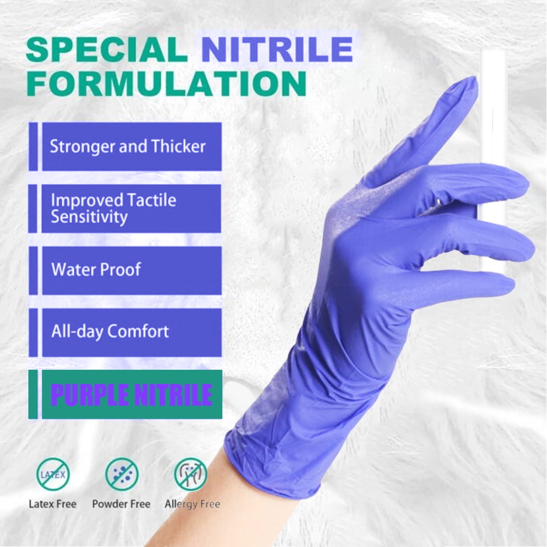 Nitrile Gloves Powder-Free Disposable Gloves, 500 Count – Small, Purple