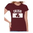 thumbnail image 1 of Awkward Styles Women's St. Patricks Day IRISH Clover Vintage Flag Graphic T-shirt Tops, 1 of 4