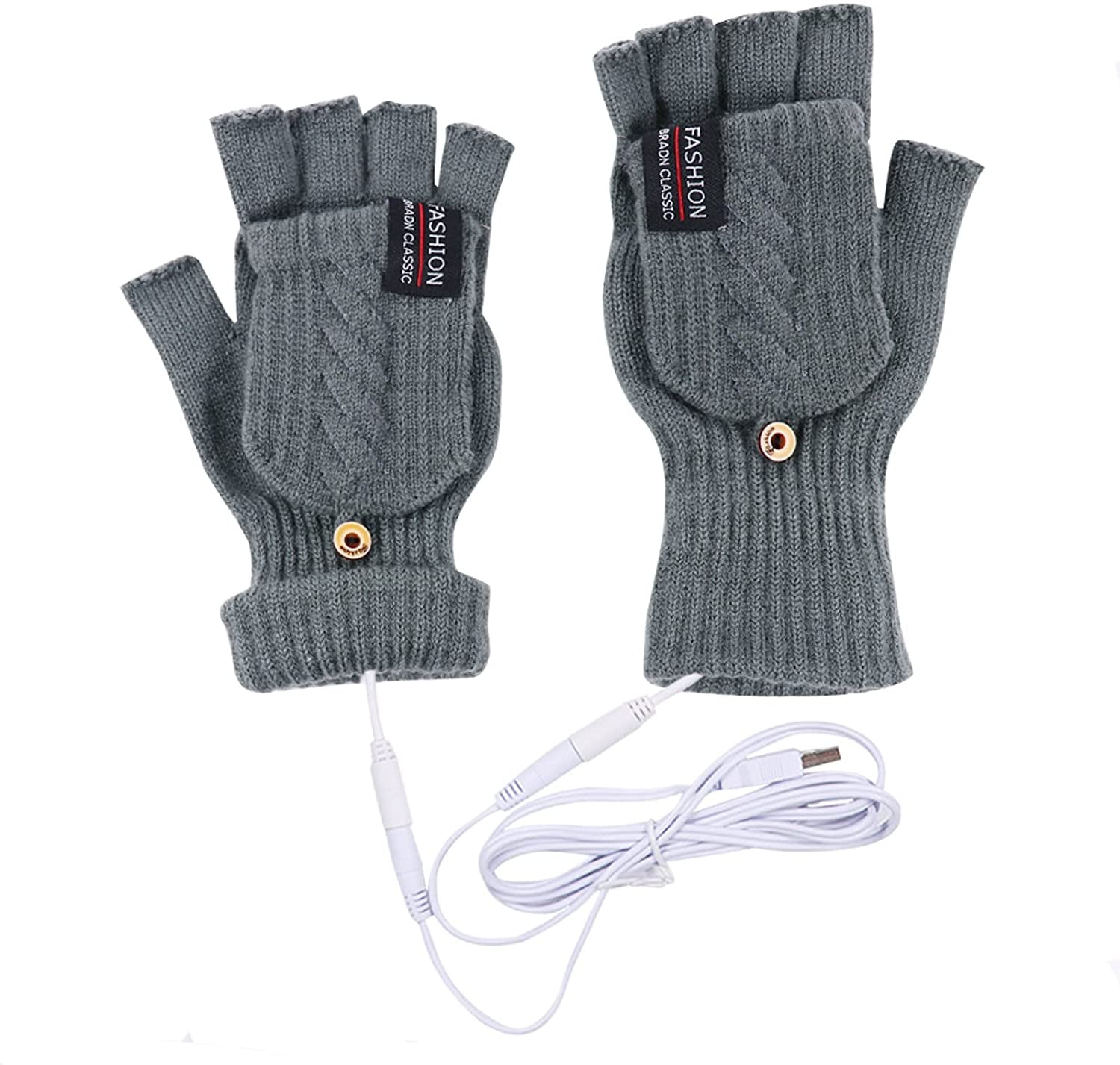 Men Women USB Electric Heated Gloves Winter Warmer Outdoor Motorcycle Mittens US 