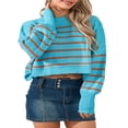 thumbnail image 2 of Ladies‘ Solid Color Knit Sweater with Long Sleeves and Loose Fit, 2 of 9