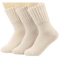 thumbnail image 1 of Medias de Lana para Mujer Weweya 3 Pares Color Crema Talla 5-11, 1 of 6