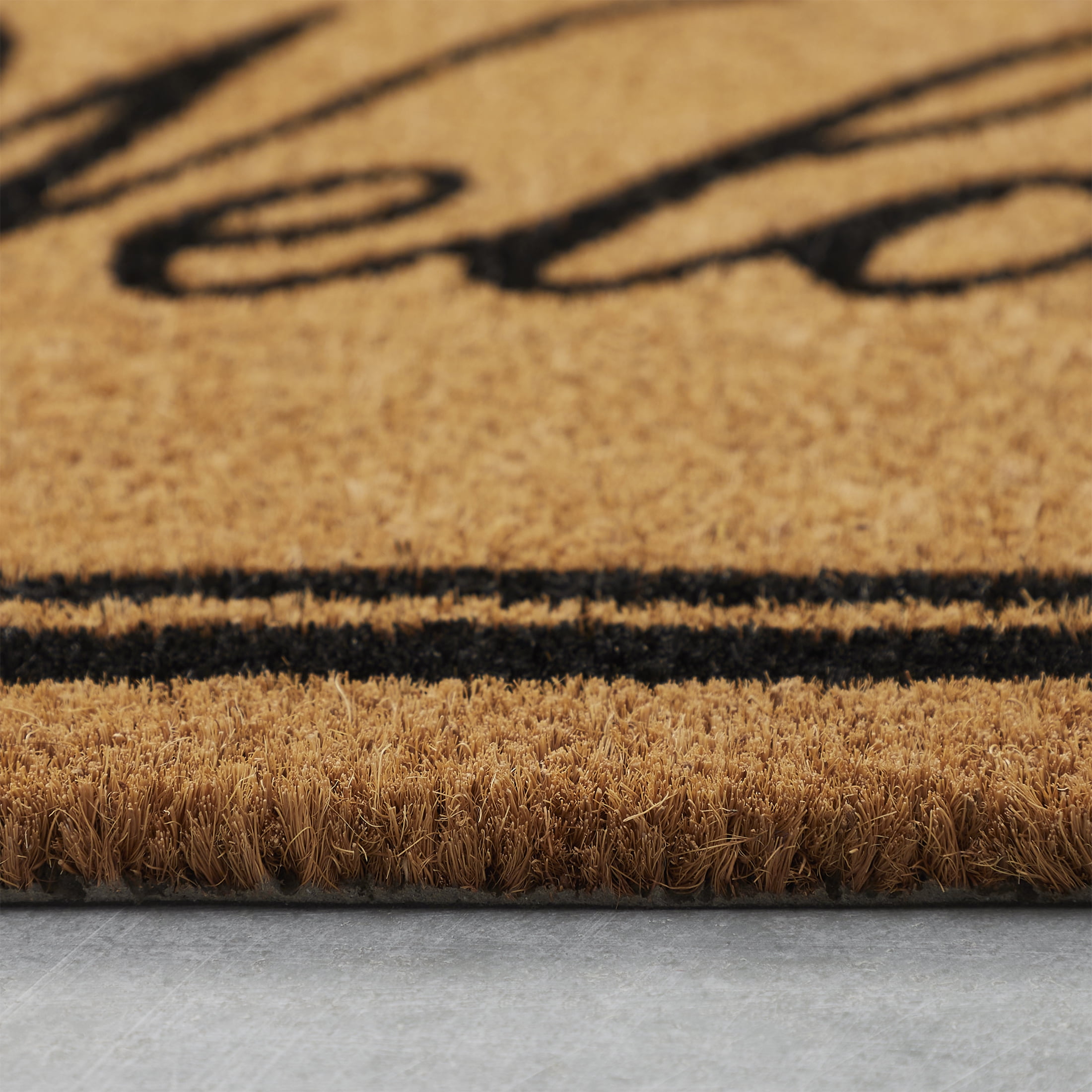 My Texas House Black Border Welcome Outdoor Coir Mat, 18" x 47"
