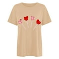 thumbnail image 5 of EQWLJWE Womens Love Shirts Valentine's Day Shirt Love Letter Heart Graphic Short Sleeve Crewneck Tshirt Valentine Gift Tee Tops Gifts for Your Mother Beige(S-3XL), 5 of 5