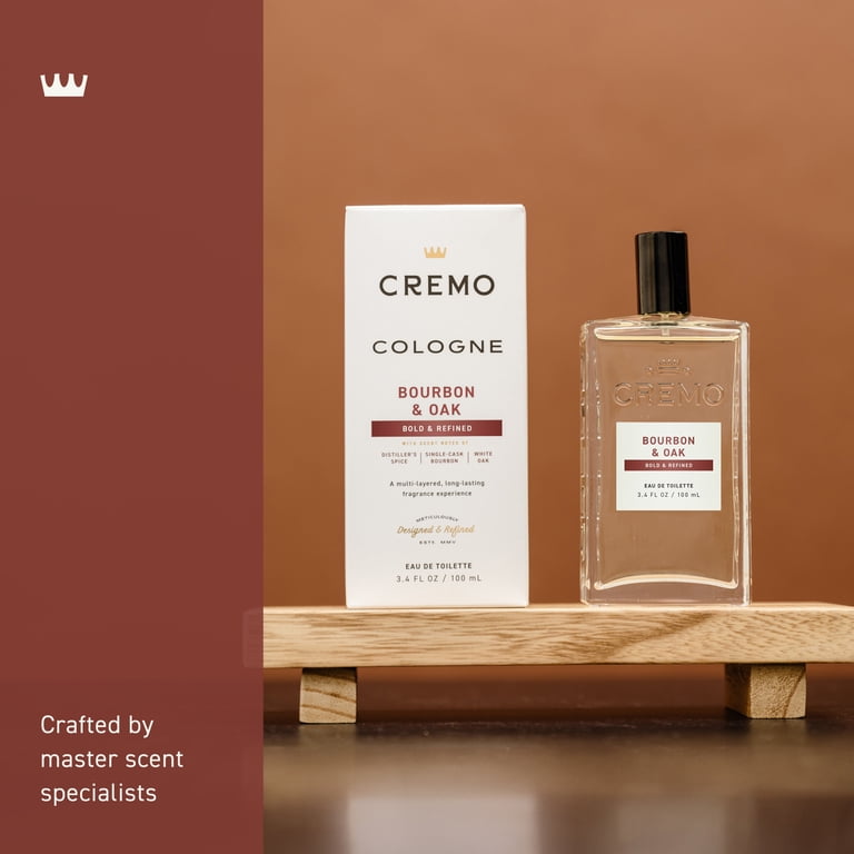 cremo tobacco bourbon Cologne for Men, Vanilla, 3.4 fl oz and quiet power Cremo Cologne For Men -