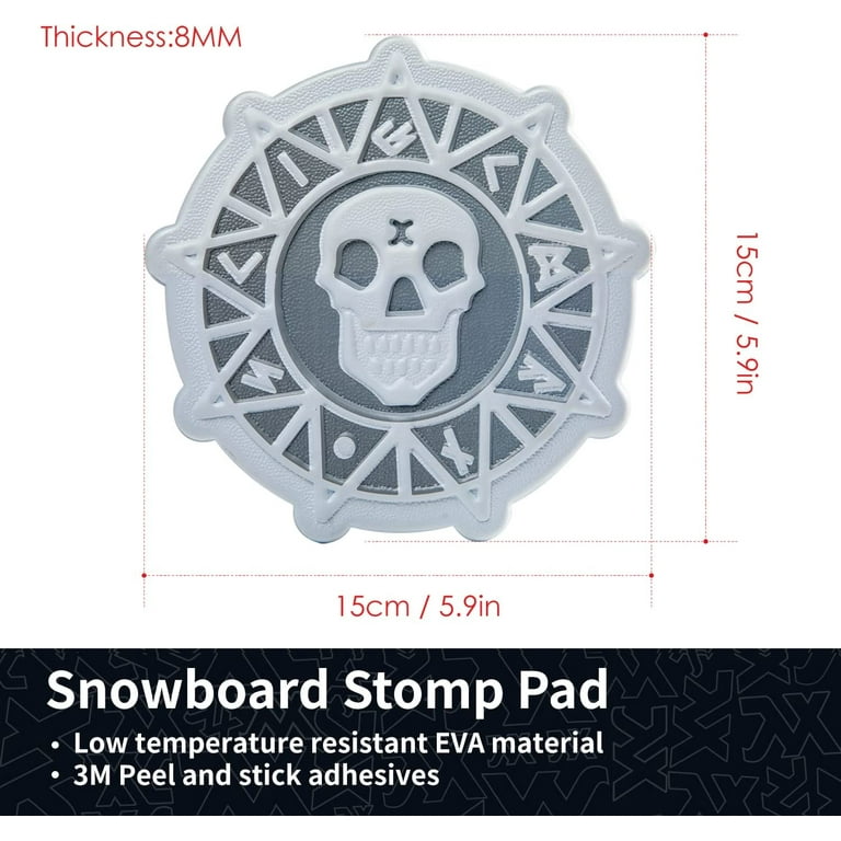 XCMAN Snowboard Stomp Pad,Big Size EVA Stomp Pad Provides Extra Grip to  Enhance Your Snowboarding Experience, EVA Material 5.9 x 5.9, Grey 