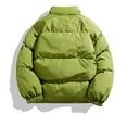 thumbnail image 3 of Htigea Puffer Jacket for Men Plus Size Winter Waterproof Down Coats Full Zip Stand Collar Jackets Casual Loose Warm Coat Streetwear Outwear Green L, 3 of 8