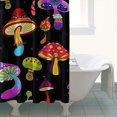 thumbnail image 4 of Red Mushroom Black Pattern Shower Curtain 72"x72" ,Bathroom Decorative Shower Curtains Set with 12 Hooks,Modern Waterproof Washable Shower Curtain, 4 of 6