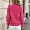 thumbnail image 5 of XRoczxe Women's Mock Neck Pullover Sweater, Soft Knit Long Sleeve Top, Casual Loose Fit Solid Color Jumper for Fall Winter Daily Wear Office, 5 of 6