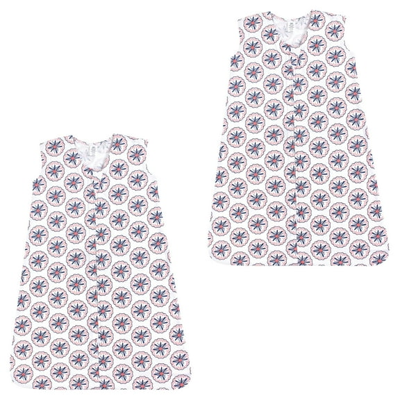 Yoga Sprout Unisex Baby Sleeveless Cotton Sleeping Bag, Sack, Blanket, Bloom Jersey 2-Pack, 6-12 Months