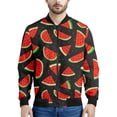 thumbnail image 2 of Spring Autumn Zipper Coat Tropical Fruits Pattern Bomber Jackets Harajuku Fashion Watermelon 3D Print Long Sleeve Flight Jacket Deng, 2 of 5
