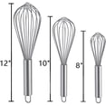 thumbnail image 5 of Batidores para cocinar, paquete de 3 batidores de acero inoxidable para mezclar, batir, batir y revolver, juego de batidor de alambre de globo versión mejorada, 8"+10"+12", 5 of 5