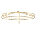 thumbnail image 2 of Pulsera de mujer con cadena de perlas de metal de tres capas temperamento, 2 of 2