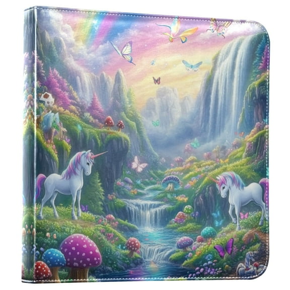 Photo Album 11.8x11.2 Inch Leather Cover Photo Book Scrapbooking Albums for Weddings Birthdays Anniversaries Rainbow-colored Valley