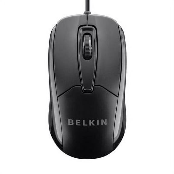 Belkin Wired USB Ergonomic Mouse with 4.9-Ft. Cord, Black, F5M010qBLK