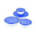 thumbnail image 1 of Juego de cuencos Sterilite de 8 piezas, cubiertos, multitamaños, 2,5 L, blanco y azul, 1 of 6