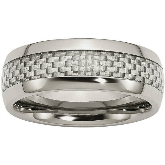 Primal Steel Stainless Steel with Grey Carbon Fiber Inlay 8mm Band
