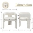 thumbnail image 5 of Guyou Modern Boucle Dining Chair Set of 6, Sherpa Upholstered Barrel Chair, Comfy Armchair with Open Backrest, Vanity Side Chair Accent Chair for Living Room Bedroom Dining Room, White, 5 of 10