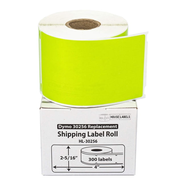 HOUSELABELS Compatible DYMO 30256 Green Shipping Labels (2-5/16" x 4") with Removable Adhesive, Compatible with DYMO LW 450, 4XL, Rollo & Zebra Desktop Printers, 4 Rolls /1200 Labels