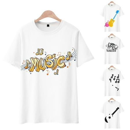 

LANLIN Music Festival Men Dad Crewneck Short Sleeve T-Shirts Oversized Tops Up to 8XL