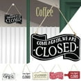 thumbnail image 1 of Rustic Wooden Store Open and Closed Business Sign Two Sided Reversible Come in We're Open, Sorry We're Closed Store Hanging Sign for Coffee Bar Shop Door Window Decoration, 1 of 2