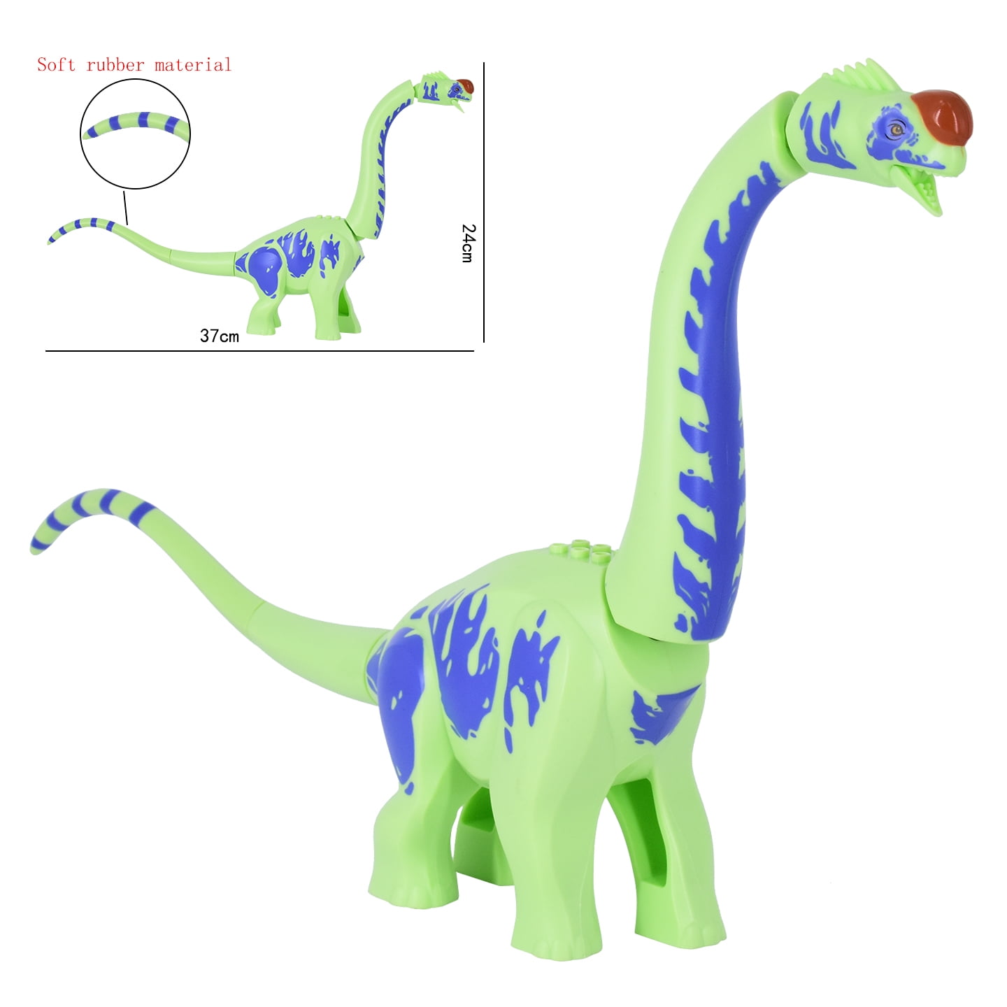 Jurassic Dinosaur World Titanosaurus Realistic Design Soft Rubber Material Building Bolcks Bricks Dinosauios Park figures Toy