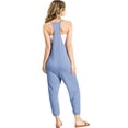 thumbnail image 3 of Wasabi & Mint Women's Comfy Lounge Cropped Onesie Jumpsuit (S, Baby Blue), 3 of 4
