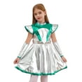 thumbnail image 1 of Sxiwei Robe Métallique Brillante pour Filles, Robe Tutu à Manches Courtes avec Manches pour Fête d'Halloween, Vert 6, 1 of 7
