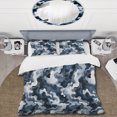 thumbnail image 2 of Designart "Urban Camo Disguise I" Blue Camouflage Bedding Covert Set - Modern & Contemporary Bed Set With 2 Shams, 2 of 5