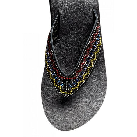 Multi Color Jeweled Flower - Yellow Box Ruthi Multi Jeweled Flip Flop Sandal Size: 7.5