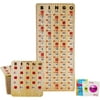 MR CHIPS Jam-Proof Bingo Cards with Sliding Windows - 25 Reusable Shutter Bingo Cards - 75 Bingo Calling Cards - 1 Bingo Master Board - Tan Style