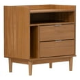 thumbnail image 1 of 25" Solid Wood 2-Drawer Night Stand with Gallery - Caramel, 1 of 5