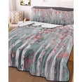 thumbnail image 3 of Quilts Twin Size, Pink Teal Forest Soft Comforter Bedding Set for Bed, Modern Oil Painting Art Lightweight Quilted Bedspread with Pillow Cover(2 Pieces) for All Season, 68x86 Inch, 3 of 6