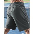 thumbnail image 5 of Men's High-Stretch Athletic Shorts – Adjustable waist, zippered pockets, printed black stretch fabric. Great for workouts, casual, beach & outdoor., 5 of 9
