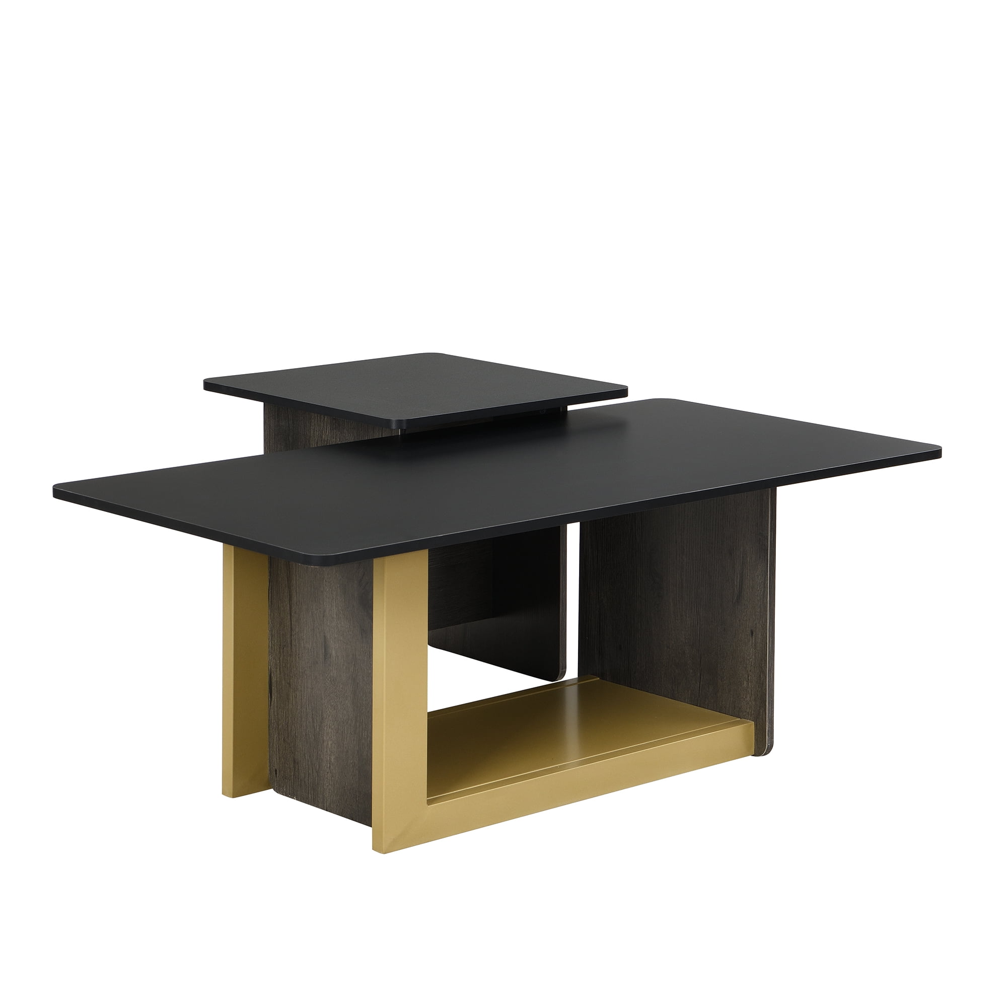 Euroco Modern Light Luxury Coffee Table Set of 2, Small Square Coffee End Table with Spacious Top, Center Table for Living Room