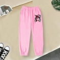 thumbnail image 3 of YUEHUA Girls' Sweatpants Super Soft Athletic Performance Pants Wide Leg Drawstring Baggy Pants Athletic Joggers Sweat Trousers, Size 7-8 Years, 3 of 9