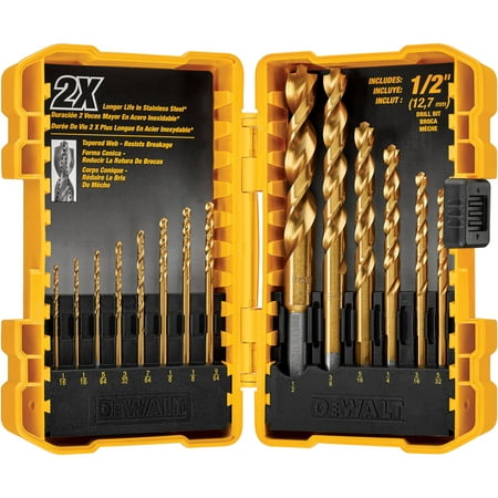 14PC Titanium PP Drill Bit Set w/ 1/2