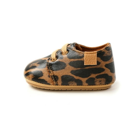 

Colisha Toddler Boys & Girls Sneakers Lace Up Flats Prewalker Crib Shoe Daily Comfort Shoes Leopard Print Moccasins Leopard Print 5C