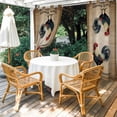 thumbnail image 4 of Outdoor Curtains for Patio Waterproof, Early Rooster Outdoor Privacy Panels Grommet, Brown Spring Farmhouse Vintage Chicken Blackout Outside Curtains for Porch/Cabana 54"x108", 2 Panels, 4 of 8
