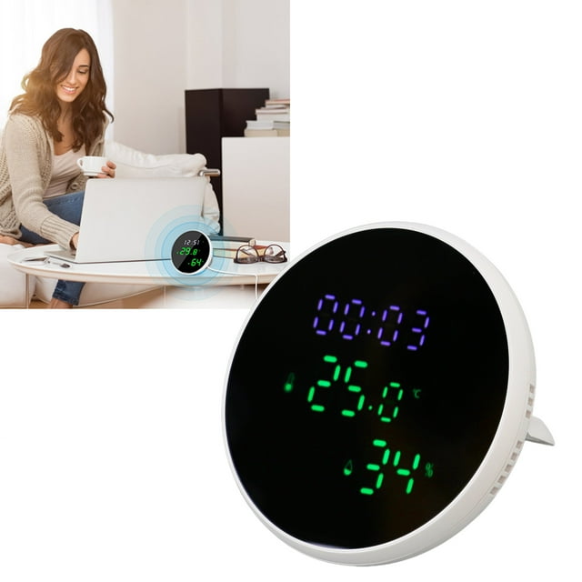 WiFi Hygrometer, Automatic Sensing WiFi Temperature Humidity Sensor Voice Control Wide Measurement Range With LED For Office