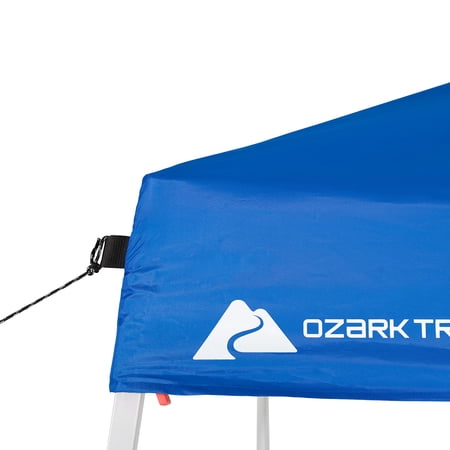 Ozark Trail 10' x 10' Instant Slant Leg Pop-up Canopy, Outdoor Shading Shelter, Blue