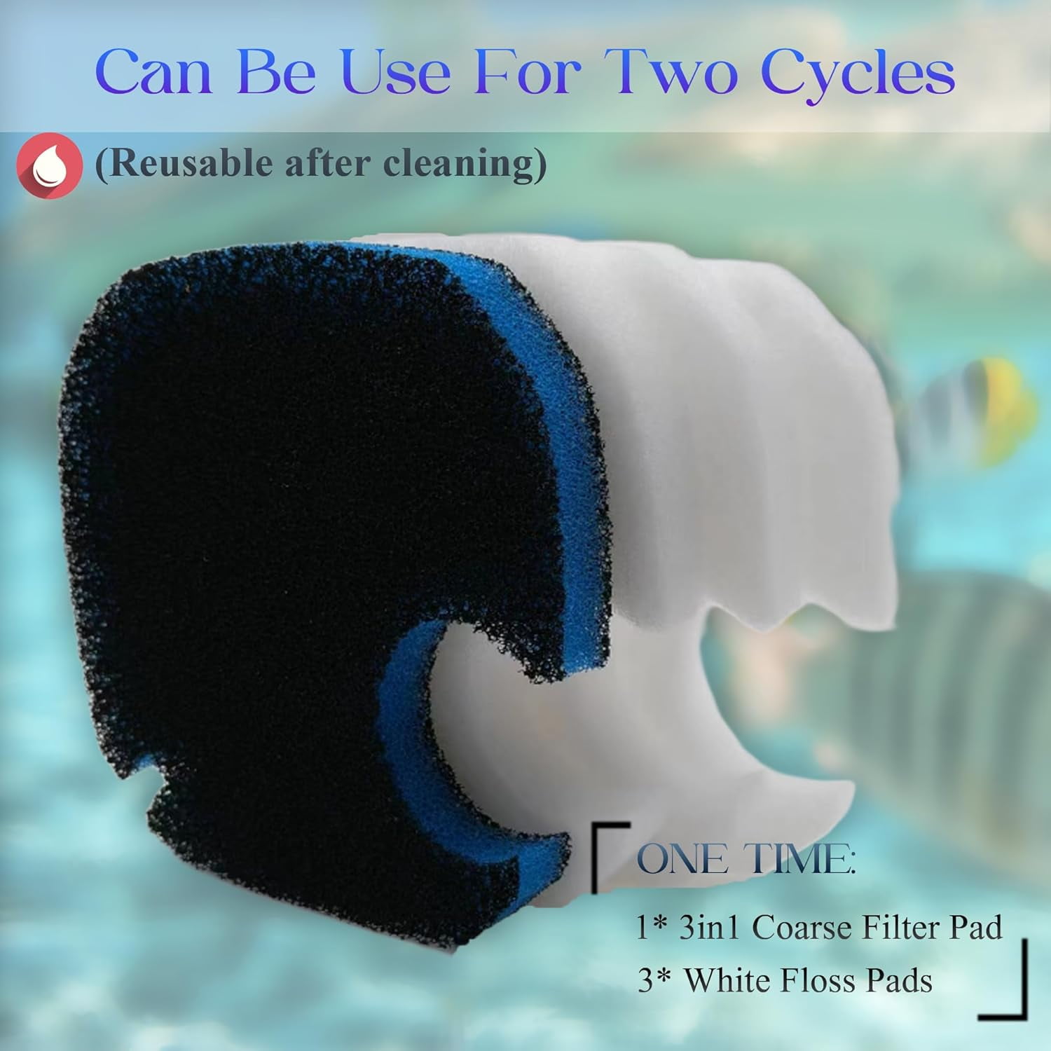 Replacement Canister Filter Pads Compatible with AMOSIJOY 172/225/265GPH Aquarium External Filter, 6 White Floss and 2 Coarse Filter Pads for Coospider-repta 172/225/265GPH (8)