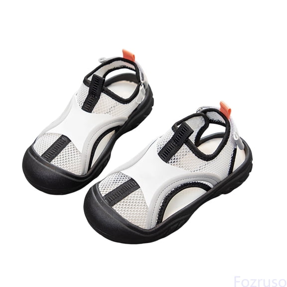 Fozruso Boys Sandals Breathable Sports Shoes For Toddler Kids Lightweight Comfortable Outdoor Play Beach Walking Durable Easy Fit Machine Washable Soft Flexible,Sizes 9 Little Kid 2.5-3 Years(Black)