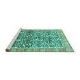 thumbnail image 2 of Ahgly Company Machine Washable Indoor Rectangle Oriental Turquoise Blue Traditional Area Rugs, 8' x 12', 2 of 4